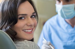 Young female patient at the dentist